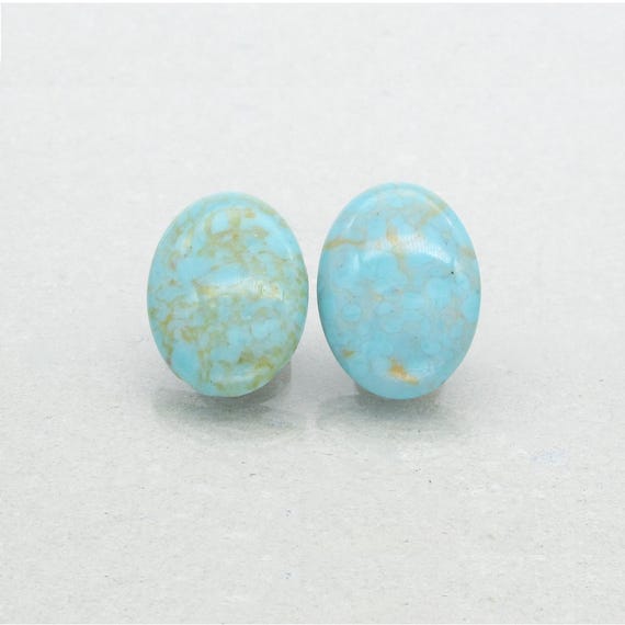 Oval Metriz Turquoise w/Ball Detail Earrings Oval Metriz Turquoise w/Ball Detail Earrings