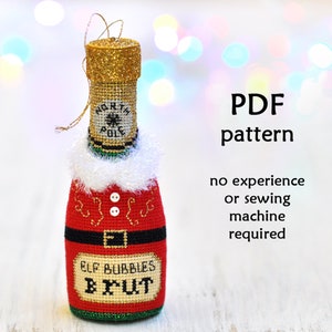 Christmas Bottle Ornament Cross Stitch Pattern (PDF Pattern)