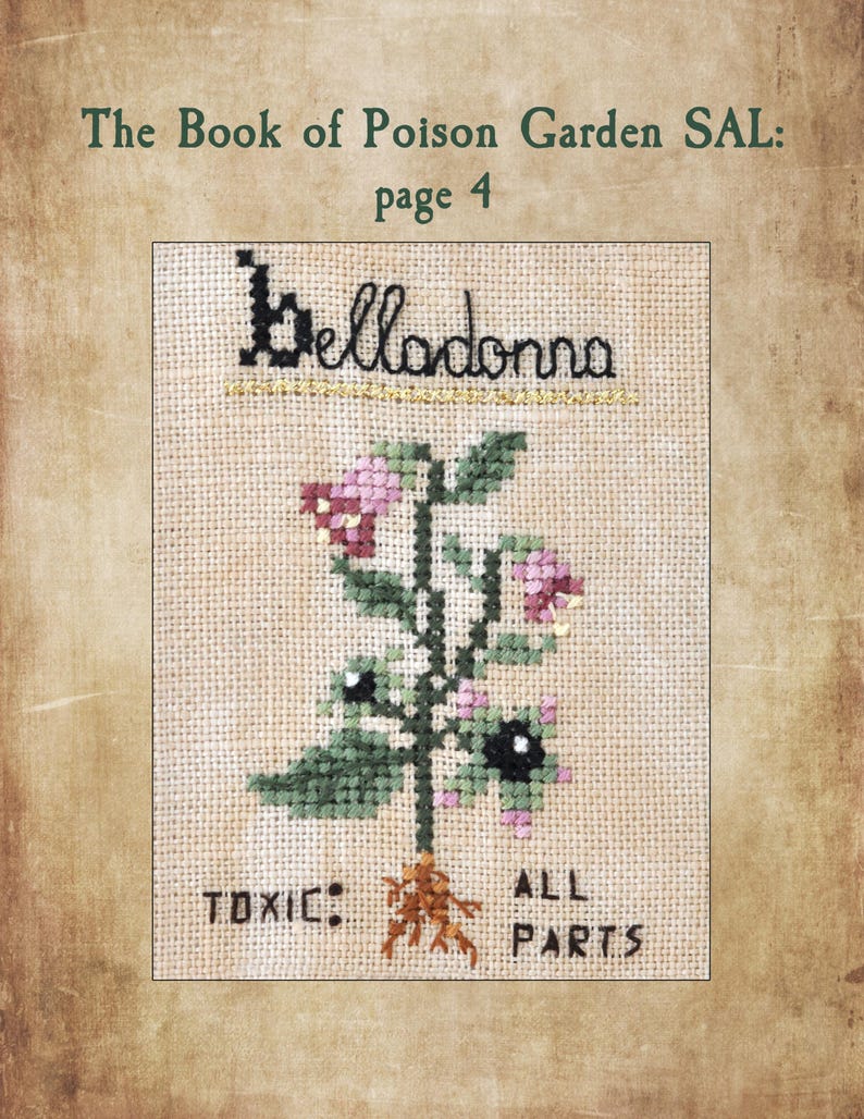 Poison Garden Book kruissteekpatroon, Halloween SAL Stich-A-Long (pdf-patroon) afbeelding 7