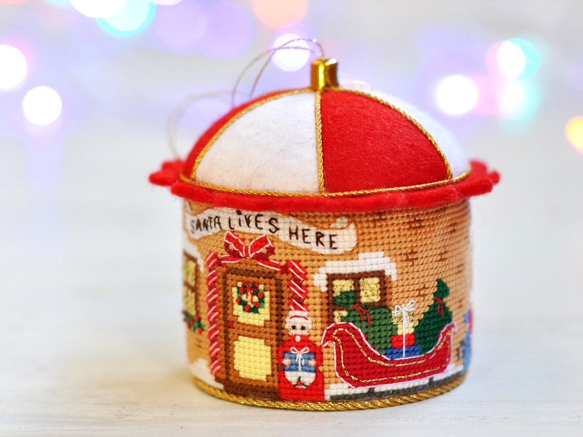 Santa's House Cross Stitch Pattern. Christmas Cross Stitch Etsy