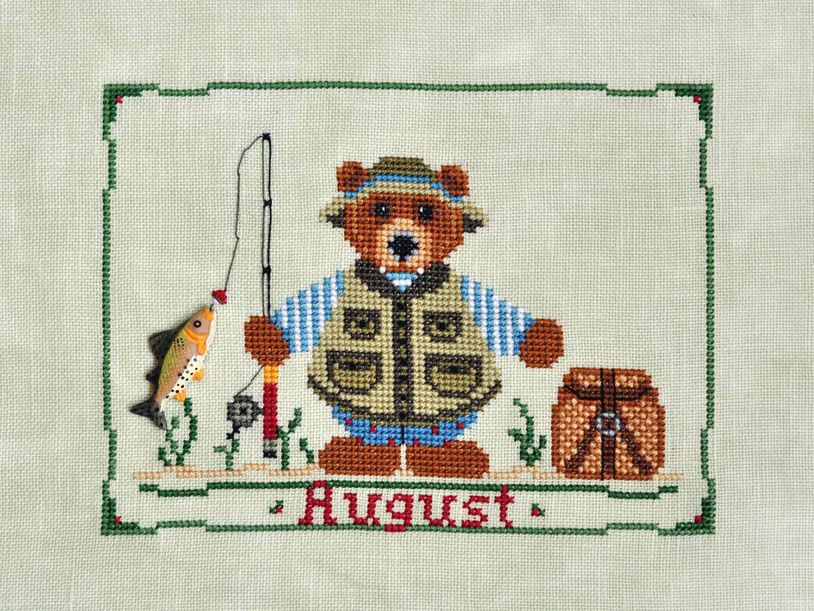 Bear Cross Stitch Pattern. Cross Stitch Calendar. Seasonal Etsy