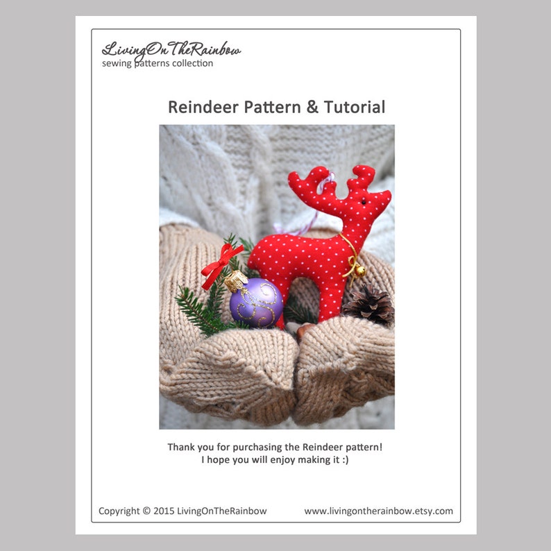 Reindeer Sewing Pattern. Christmas Sewing Projects. Deer Sewing Pattern. Christmas Sewing Pattern. Christmas Ornament Pattern. Deer Pattern image 5