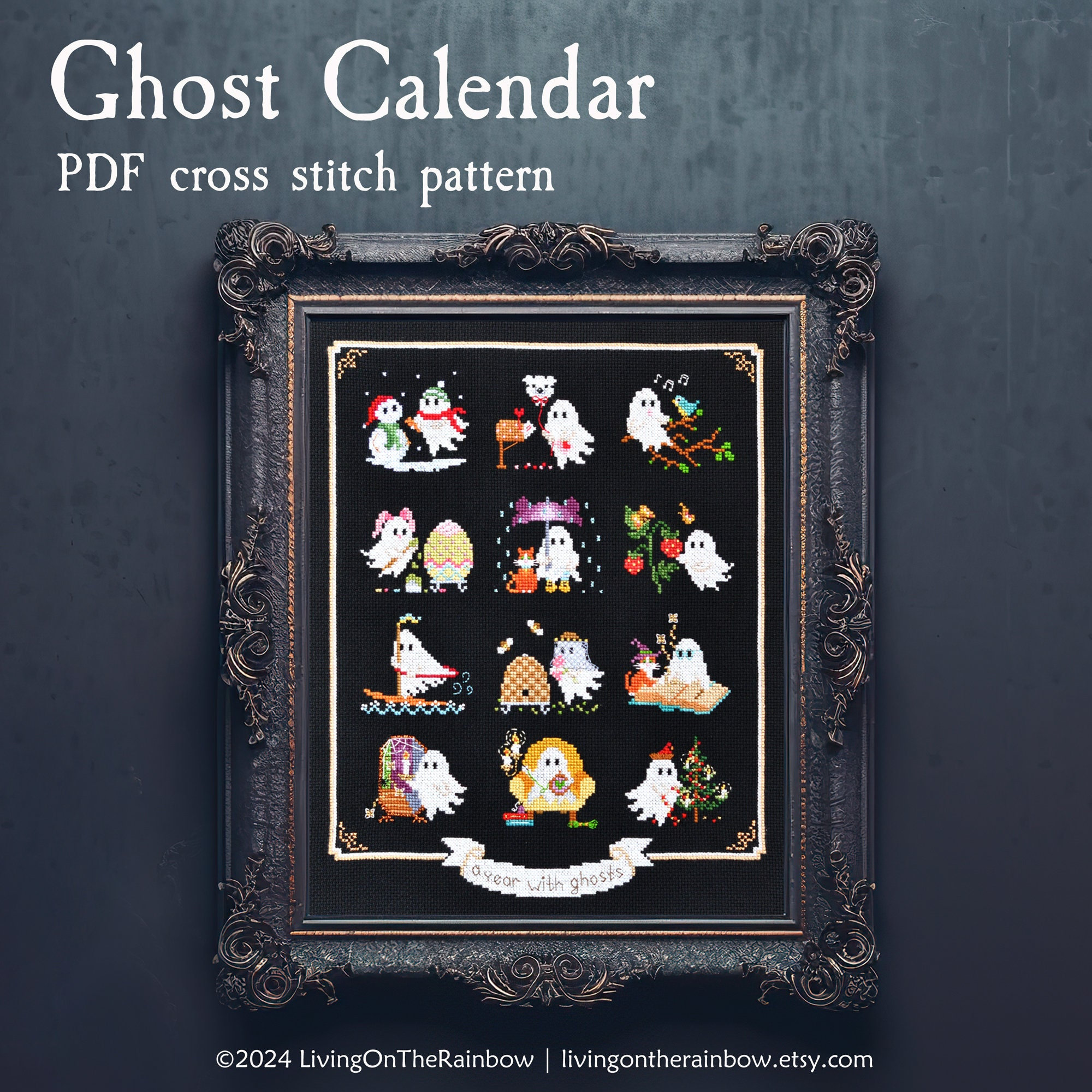 ghost-calendar-cross-stitch-ghost-cross-stitch-pattern-halloween-cross-stitch-pattern-cross-stitch-calendar-pattern-cute-ghost-goth-pdf-etsy