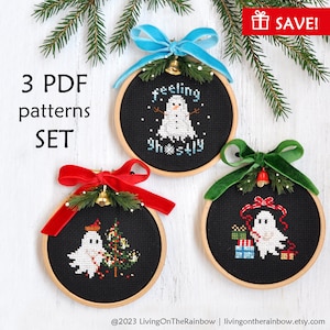 Christmas Cross Stitch Patterns. Christmas Ghost Cross Stitch. Christmas Spirit Cross Stitch. Creepmas Cross Stitch. Ghostmas Cross Stitch