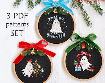 Christmas Cross Stitch Patterns. Christmas Ghost Cross Stitch. Christmas Spirit Cross Stitch. Creepmas Cross Stitch. Ghostmas Cross Stitch