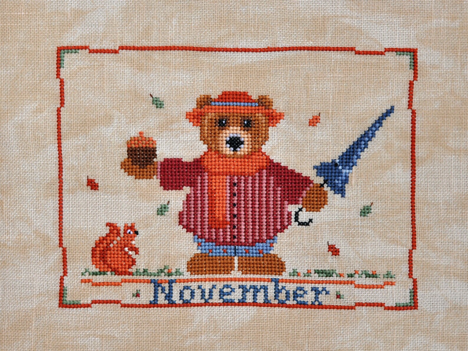 Bear Cross Stitch Pattern. Cross Stitch Calendar. Seasonal Etsy