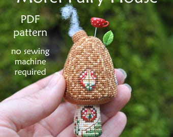 モレルフェアリーハウスクロスステッチパターン：3DキノコDIY（PDFパターン）