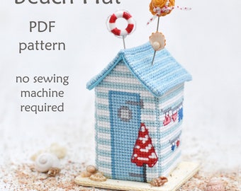Beach Hut Cross Stitch. Summer Cross Stitch. Beach Cross Stitch Pattern. Sea Cross Stitch Pattern. Summer Cross Stitch Pattern. Seaside 3D