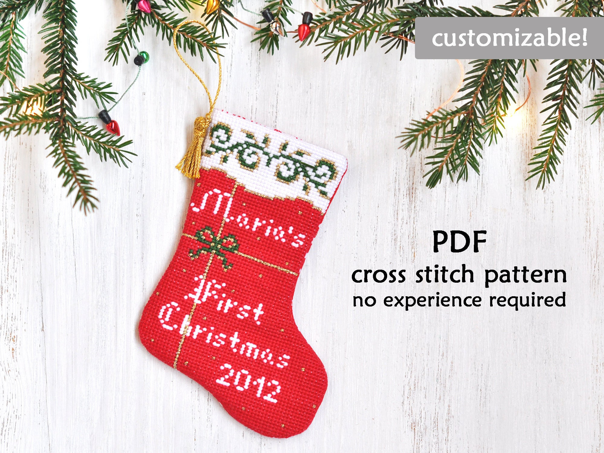 Mices Christmas Stocking Cross Stitch Pattern Pdf Winter