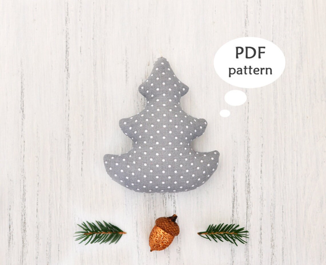 Stuffed Fabric Christmas Tree Pattern. Christmas Sewing Etsy