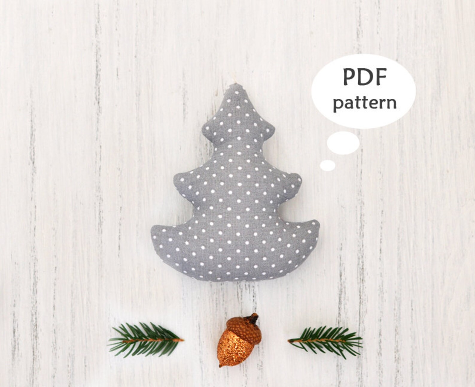 Stuffed Fabric Christmas Tree Pattern. Christmas Sewing | Etsy