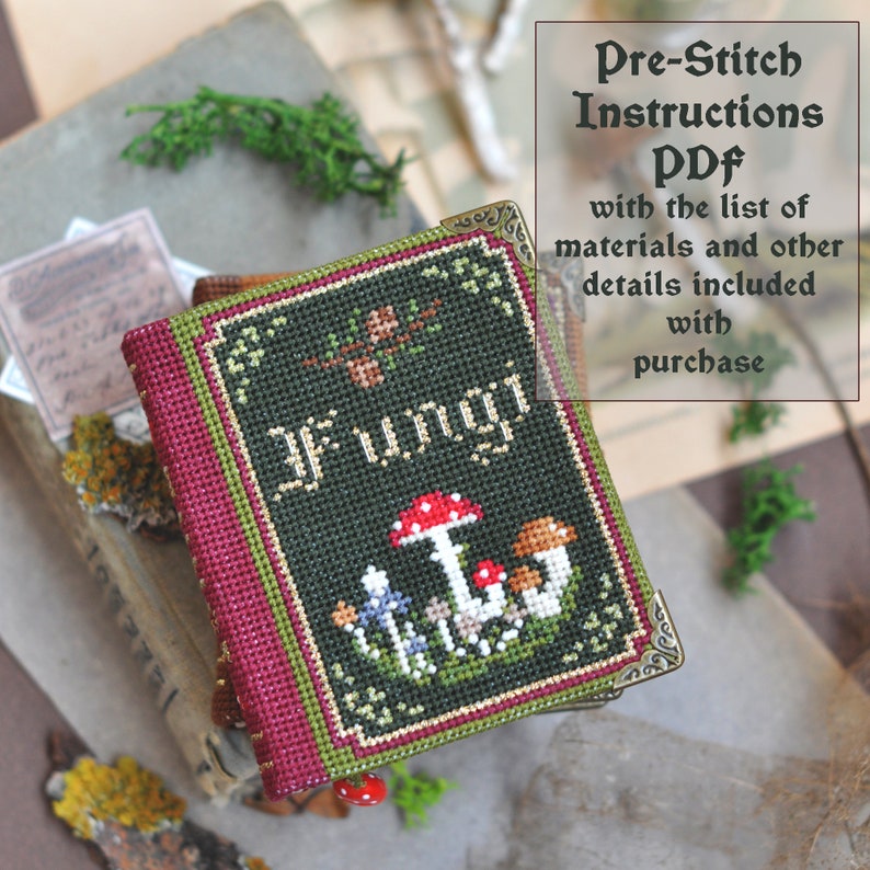 Fungi Book Stitch Along.HalloweenCross StitchStitch.Mushroom Cross Stitch Pattern. Cottagecore Cross Stitch. SAL by LivingOnTheRainbow image 2