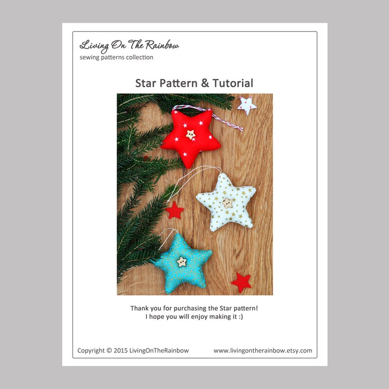 Star Sewing Pattern. Christmas Ornament Patterns. Fabric Star Etsy
