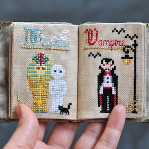 Book of Shadows Cross Stitch PDF Pattern: 3D Witchy Grimoire, Altar Decor image 2