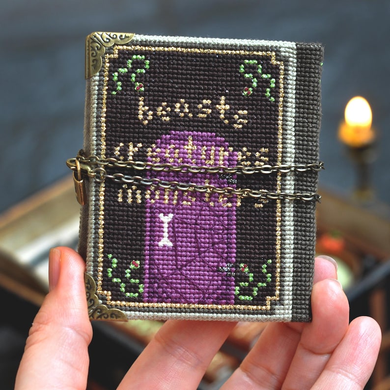Book of Shadows Cross Stitch PDF Pattern: 3D Witchy Grimoire, Altar Decor image 16