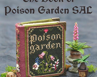 Poison Garden Book Cross Stitch Pattern, Halloween SAL Stich-A-Long (PDF Pattern)