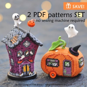 Haunted House Cross Stitch. Halloween Cross Stitch Patterns. Haunted Camper Cross Stitch. Haunted Village Cross Stitch. Halloween House 3D