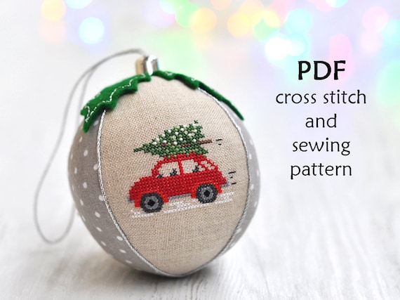 Cross Stitch Christmas Ornament. Christmas Cross Stitch Pattern. Christmas  Sewing Pattern. Christmas Ornament Pattern. Christmas Bauble 