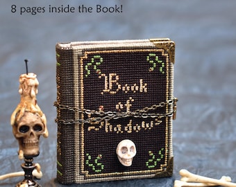 Book of Shadows Cross Stitch PDF Pattern: 3D Witchy Grimoire, Altar Decor