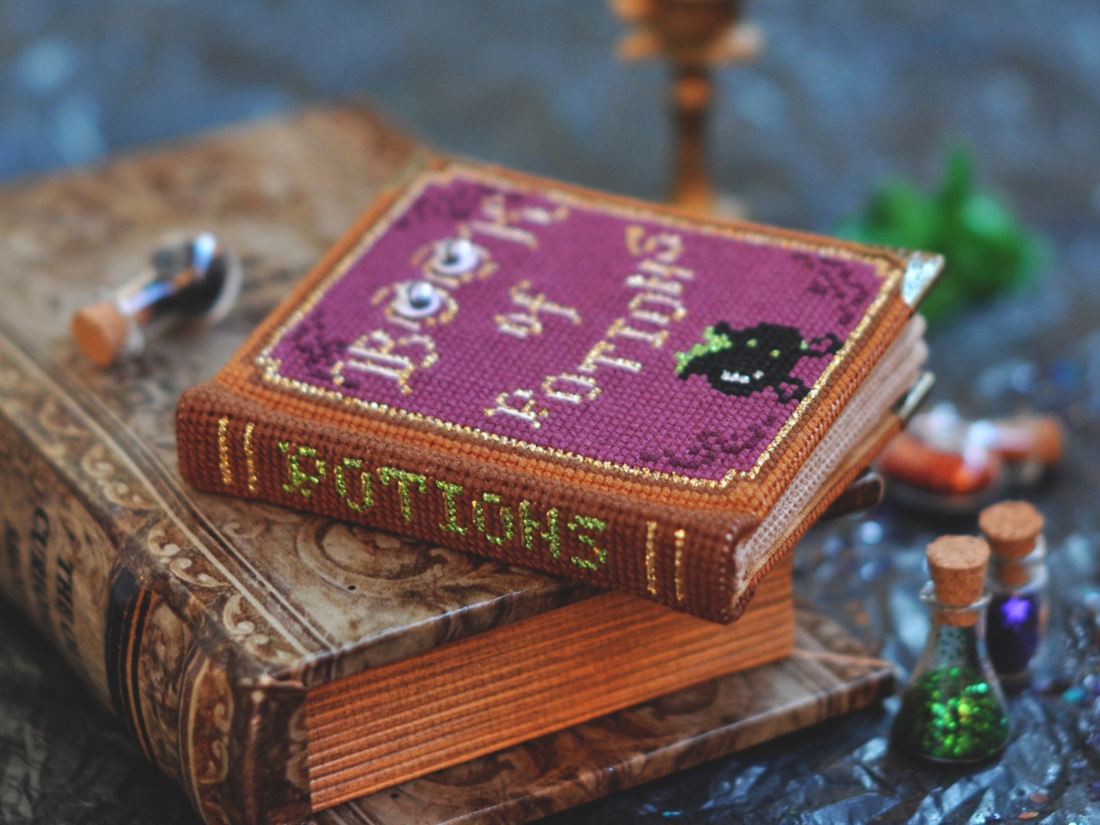 Book of Potions Cross Stitch. Halloween Cross Stitch Pattern. Etsy
