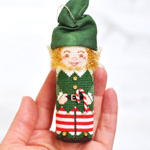 Elf Cross Stitch Pattern. Christmas Cross Stitch Pattern. Cross Stitch Ornament Pattern. 3D Cross Stitch. Christmas Ornament Cross Stitch image 5