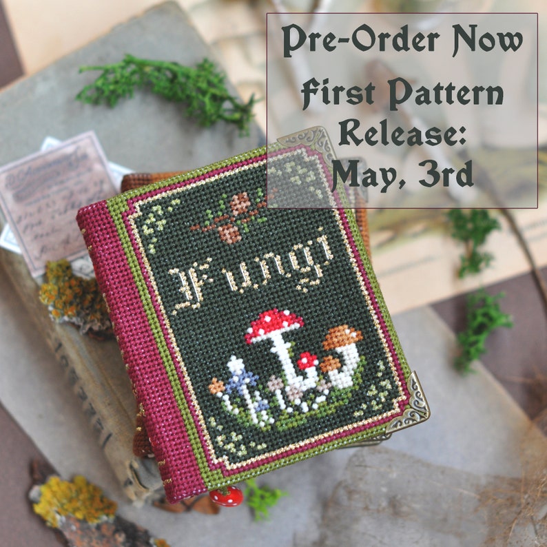 Fungi Book Stitch Along.HalloweenCross StitchStitch.Mushroom Cross Stitch Pattern. Cottagecore Cross Stitch. SAL by LivingOnTheRainbow image 4