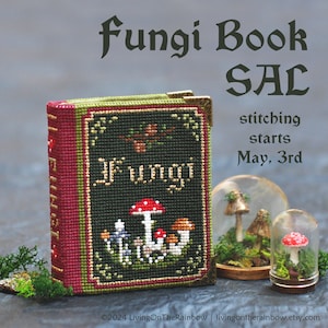 Fungi Book Stitch Along.HalloweenCross StitchStitch.Mushroom Cross Stitch Pattern. Cottagecore Cross Stitch. SAL by LivingOnTheRainbow image 1