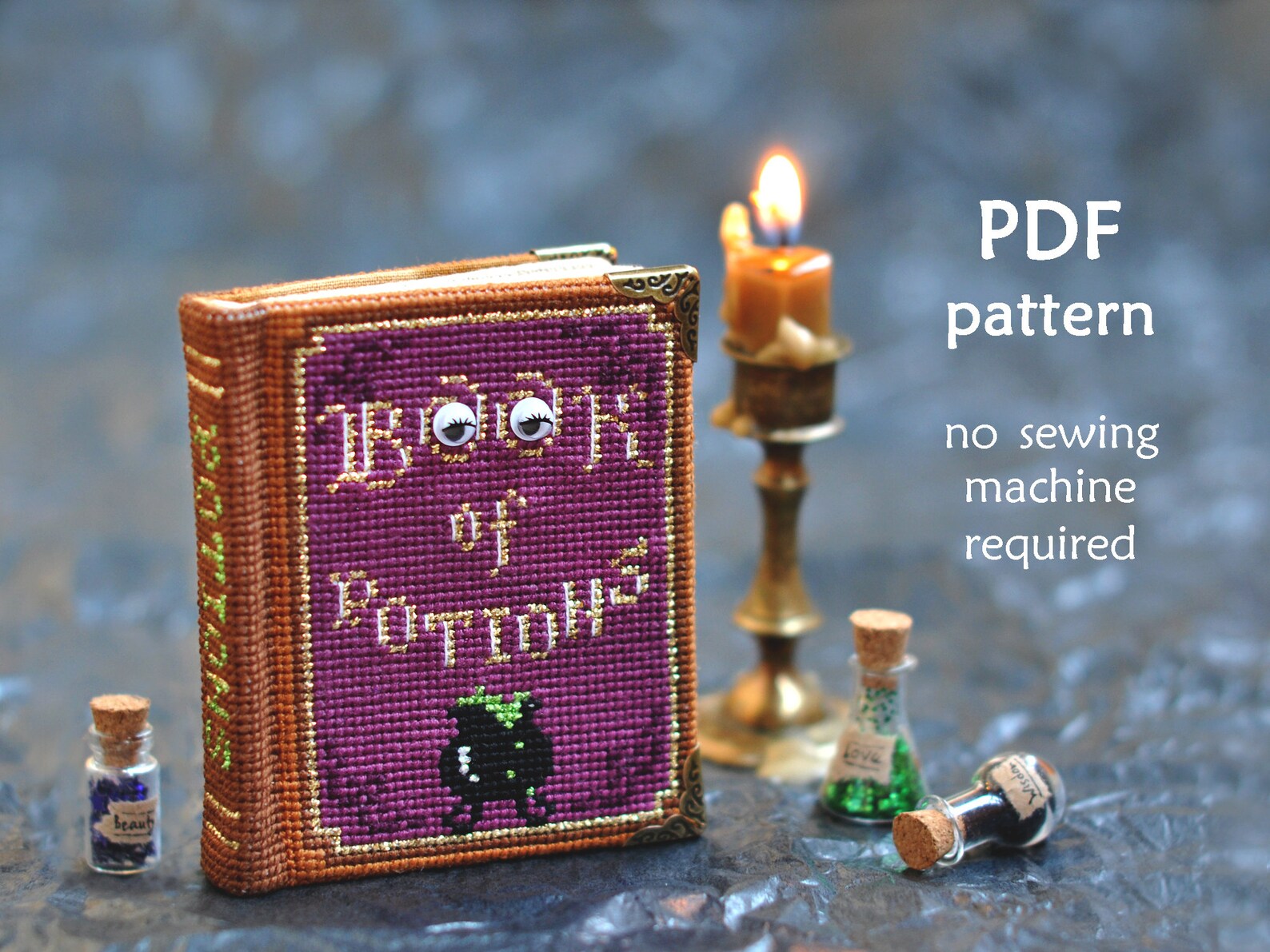 Book of Potions Cross Stitch. Halloween Cross Stitch Pattern. Etsy