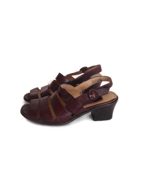 brown leather strappy sandals