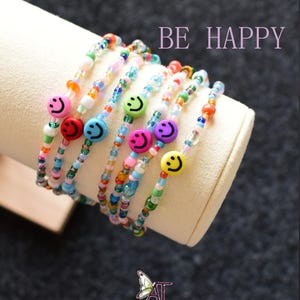 ARMBAND, Goedgemutste armband, kleurrijk, vrolijk, altijd precies goed, geluk, vreugde, smiley armband, souvenir, beterschapswens, klein cadeautje
