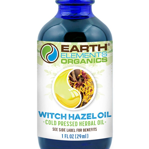 Organic Witch Hazel Herbal Oil - Raw, Infused, Pressed _ Organic Witch Hazel and Organic Sunflower Seed Oil (1 fl.oz./29ml)
