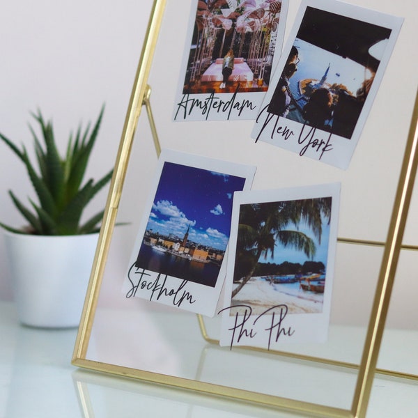 Metal Floating Picture Frames Gold Etsy