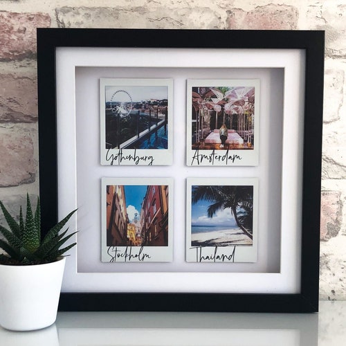 Personalised Square Prints Frame // Your Chosen Photos & Text Etsy