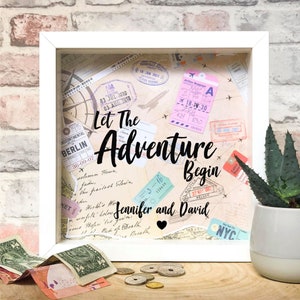 Let The Adventure Begin // Personalisierter // individueller Spar-Rahmen // Reisekasse // Wanderlust