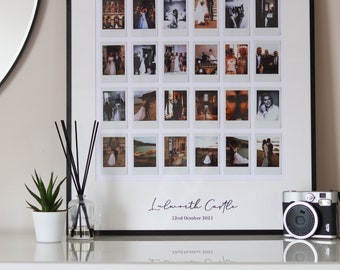 Wedding Honeymoon Travel Family XL 70x50 Custom Personalised Instax mini prints frame // Your chosen photos & text