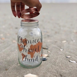 Rose Gold Adventure Fund // Travel Savings Jar