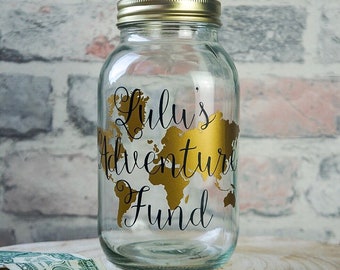 Adventure Travel Fund // Gold Savings Jar