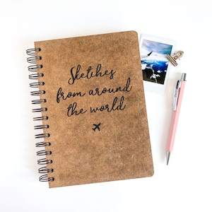 Travel Sketchbook // Personalised // Adventure Journal // Plain High Quality Multimedia Sketch Pad