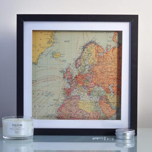 Large Pin Map Frame Europe // Large 30 x 30 Free Standing // Vintage World Map // Adventure // Travel