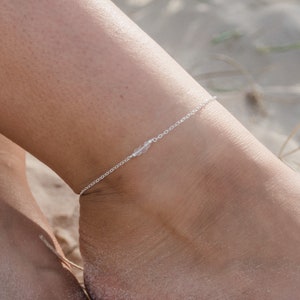 Crystal quartz ankle bracelet. Crystal quartz anklet. Rock crystal anklet. Gemstone anklet. Crystal anklet. April birthstone. Boho jewelry image 1