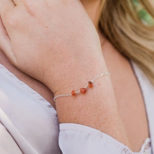 Carnelian simple bracelets. Carnelian bracelet. Red bohemian bracelet. Orange stone bracelet. Boho bracelet. July birhtstone bracelet. image 1