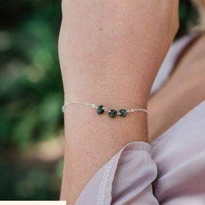 Emerald boho bracelet. Emerald bracelet. Healing bracelet. Beaded bracelet. Meditation bracelet. Womens bracelet. May birthstone bracelet image 1