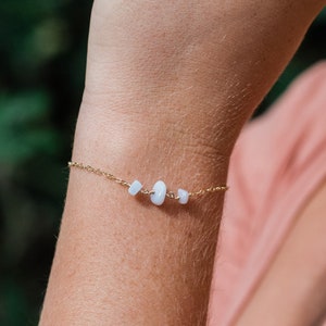 Blue lace agate beaded bracelets. Blue lace agate bracelet. Simple bracelets. Bohemian bracelet. Stone bracelet. Boho bracelet. image 1