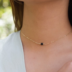 Lava dainty chain choker. Minimal choker. Chain thin choker. Necklace choker thin. Thin necklace choker. Essential oil diffuser choker.