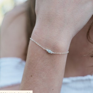 Aquamarine energy bracelet. Aquamarine bracelet. March birthstone bracelet. Dainty bracelets. Balance bracelet. Minimalist bracelet. image 1