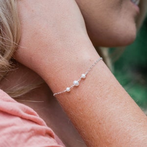 Freshwater pearl bracelet. Bracelets for women. Beaded bracelets. Simple bracelets. Bohemian bracelet. June birthstone bracelet. image 1
