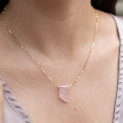 Small Rose Quartz Necklace Rose Quartz 