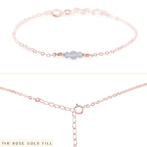 Crystal quartz ankle bracelet. Crystal quartz anklet. Rock crystal anklet. Gemstone anklet. Crystal anklet. April birthstone. Boho jewelry 14k Rose Gold Fill