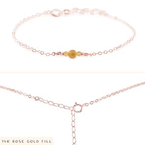 Citrine minimalist bracelet. Citrine bracelet. November birthstone bracelet. Chakra bracelet. Delicate bracelet. Minimalist bracelets. 14k Rose Gold Fill