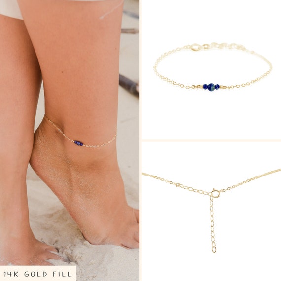 Giani Bernini Blue Crystal Bead Wave Charm Ankle Bracelet in Sterling  Silver, Created for Macy's | CoolSprings Galleria